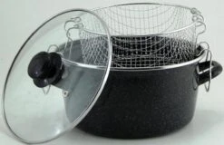 Frituurpan Emaille Met Glazen Deksel En Korf - Ø 26cm - Zwart -Thuiskeuken 1200x779 6