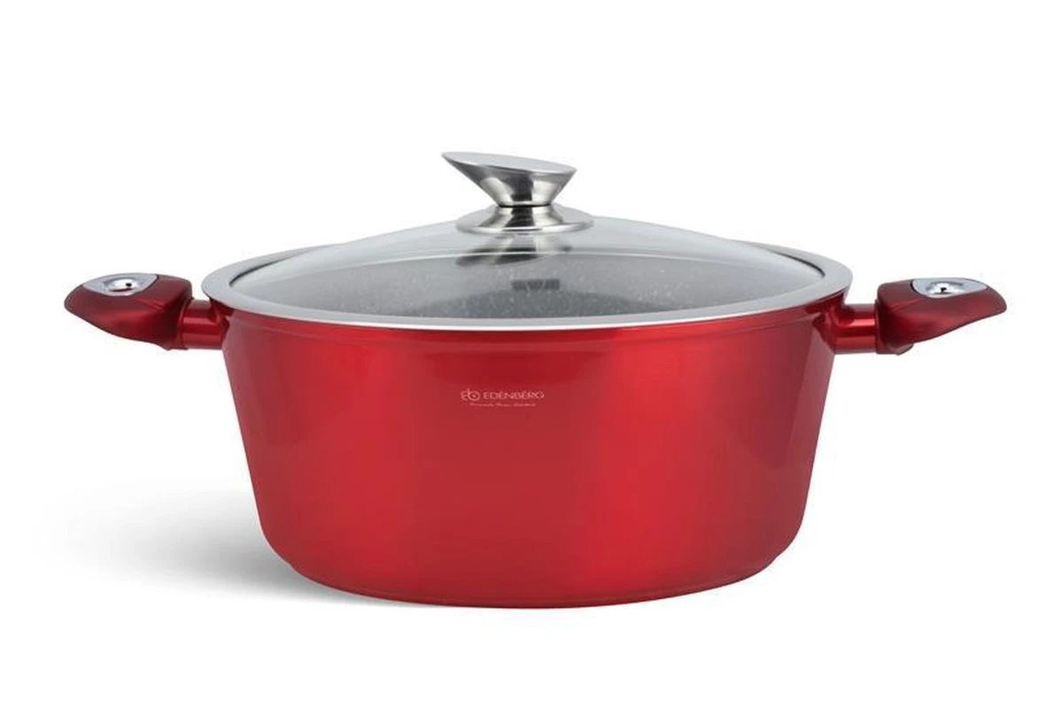 Edënbërg Red Line -15-delige Luxe Pannenset Van Gesmeed Aluminium - Rood/Metallic 4 Edënbërg Red Line -15-delige Luxe Pannenset Van Gesmeed Aluminium - Rood/Metallic - Afbeelding 2