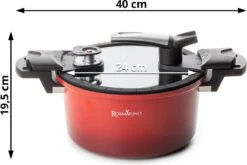 Rosmarino - Snelkookpan Met Glazen Deksel - Zwart - Ø24cm - 5 Liter - 100% PFAS & PFOA Vrij - Aluminium - Pressure Cooker - Non-stick Minerale Coating - Ergonomische Handgrepen - Geschikt Voor Alle Warmtebronnen -Thuiskeuken 1200x800 292