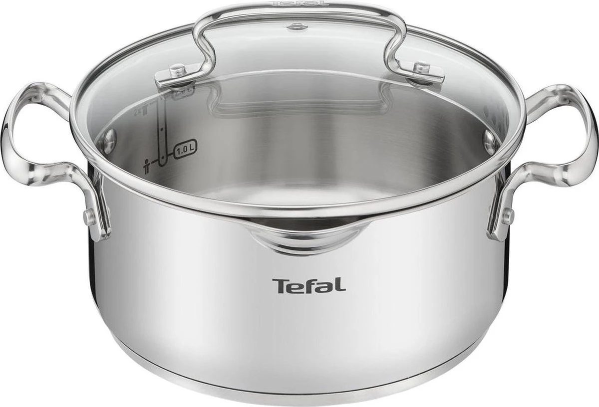 Tefal Duetto+ Pannenset -10 Delig- 5 Pannen - Kookpannenset - Zilver - Afdruipdeksels 8 Tefal Duetto+ Pannenset -10 Delig- 5 Pannen - Kookpannenset - Zilver - Afdruipdeksels - Afbeelding 6
