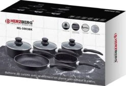 Herzberg HG-5003BK: 8 Pieces Marble Cookware Set - Black 11 Herzberg HG-5003BK: 8 Pieces Marble Cookware Set - Black -Thuiskeuken 1200x819 3