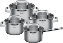 Sola Pannenset Juvia - 4 Delig - Ø 16,16,18,20 Cm - Zilver - RVS - Sandwichbodem -Thuiskeuken 1200x826 1