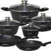 Cheffinger Pannenset - 10 Delig - Marmeren Coating - Inductie - Met Glazen Deksels - Zwart -Thuiskeuken 1200x836 2