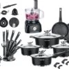 Swiss Pro+ - SWP41D22 - Pannenset 41 Delig - Foodprocessor - Messenblok 8 Delig - Kookgerei Set Met Houder 7 Delig - Starters Pakket - 2022 Serie - Limited Edition -uitzet -Thuiskeuken 1200x842 3