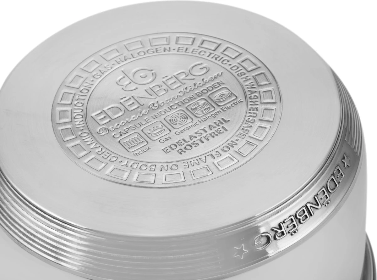 Edënbërg Classic Line - RVS Luxe Pannenset 12 Delig - Voorzien Van 9-Laags Bodem! 11 Edënbërg Classic Line - RVS Luxe Pannenset 12 Delig - Voorzien Van 9-Laags Bodem! - Afbeelding 9