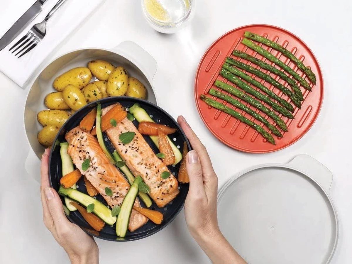 Joseph Joseph M-Cuisine Stomer - Voor Magnetron - Stapelbaar - 4 Delig 7 Joseph Joseph M-Cuisine Stomer - Voor Magnetron - Stapelbaar - 4 Delig - Afbeelding 5