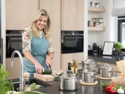 Sola Pannenset Juvia - 4 Delig - Ø 16,16,18,20 Cm - Zilver - RVS - Sandwichbodem -Thuiskeuken 1200x906