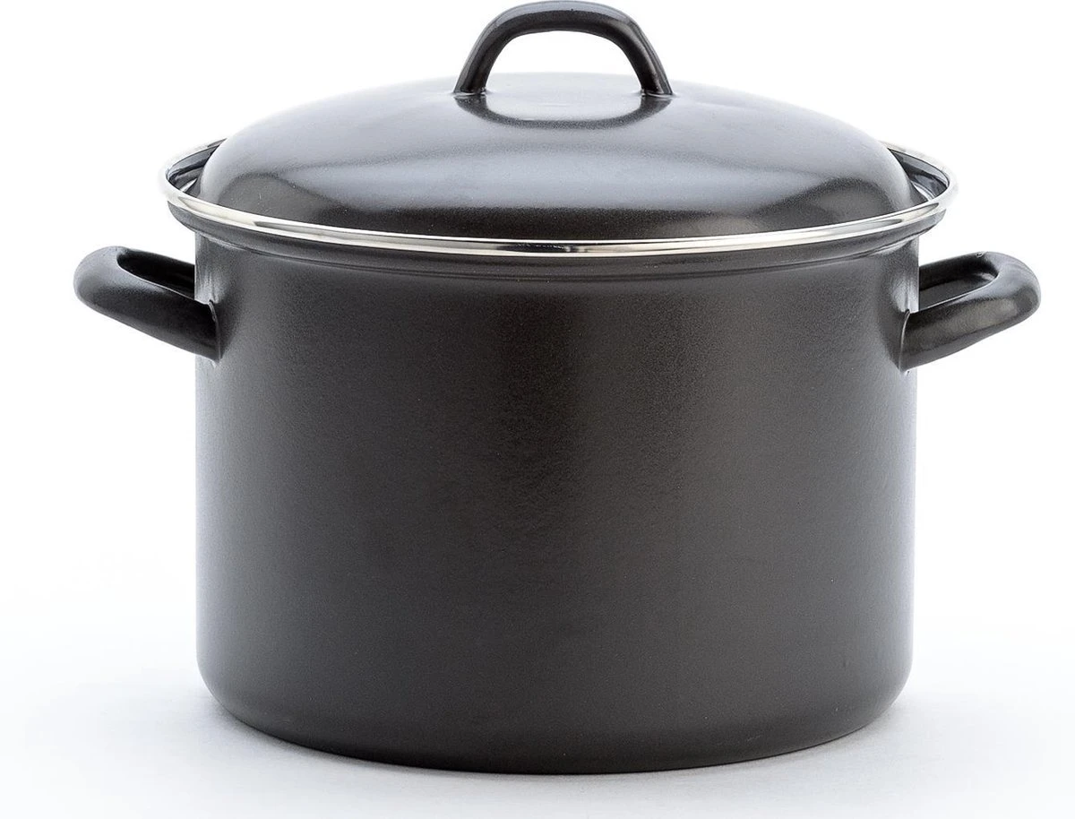 Lite-Body Soeppan/Stamppotpan Met Deksel - 24cm/8l - Emaille - Mystique Zwart 3 Lite-Body Soeppan/Stamppotpan Met Deksel - 24cm/8l - Emaille - Mystique Zwart