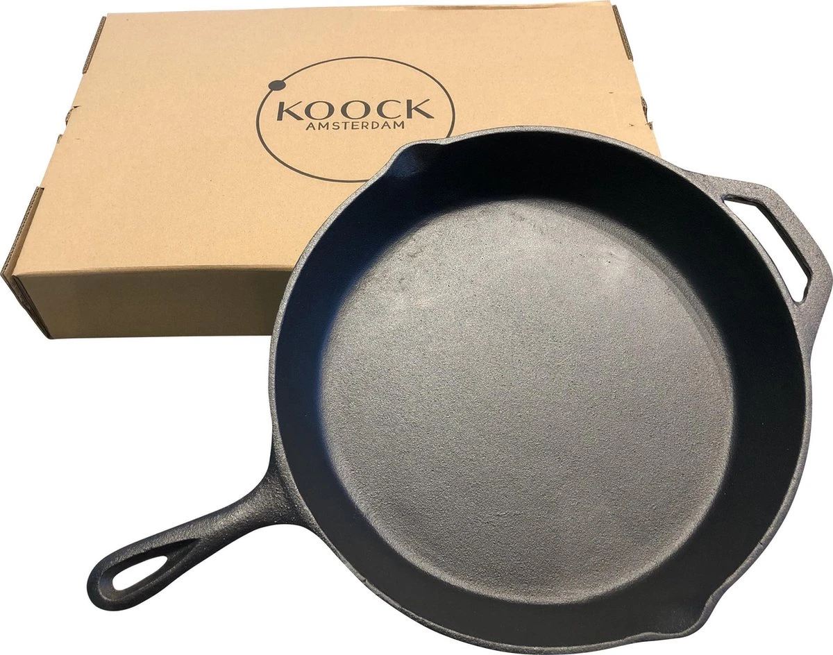 Koock Amsterdam® Skillet - Gietijzer - 25cm - Koekenpan - Geschikt Voor Alle Warmtebronnen 8 Koock Amsterdam® Skillet - Gietijzer - 25cm - Koekenpan - Geschikt Voor Alle Warmtebronnen - Afbeelding 6