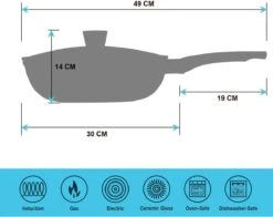 Marble Coating Wokpan Inductie - Met Glazen Deksel - Zwart - 30 Cm 14 Marble Coating Wokpan Inductie - Met Glazen Deksel - Zwart - 30 Cm -Thuiskeuken 1200x952 3