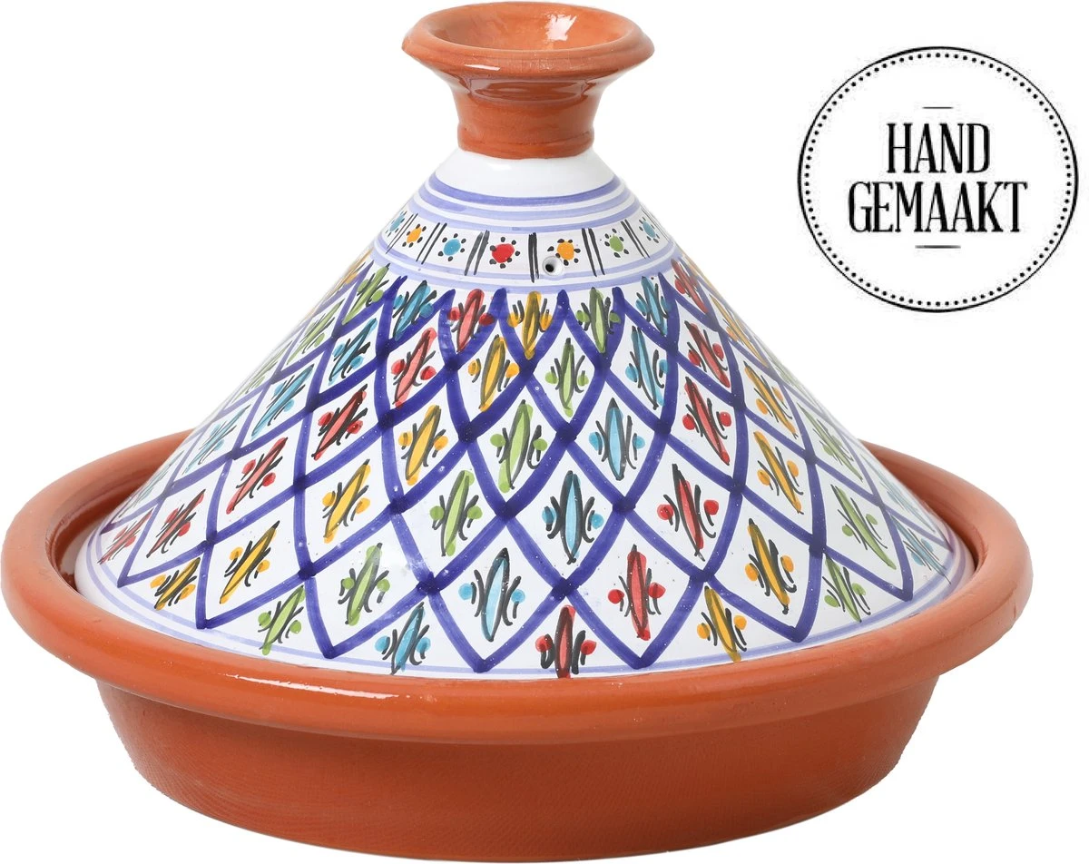 CRAFLAIR ~ Tajine ~ Ø 30 Cm ~ Geschikt Voor Inductie - Adapter ~ Handgemaakt ~ Geglazuurd Keramiek 3 CRAFLAIR ~ Tajine ~ Ø 30 Cm ~ Geschikt Voor Inductie - Adapter ~ Handgemaakt ~ Geglazuurd Keramiek