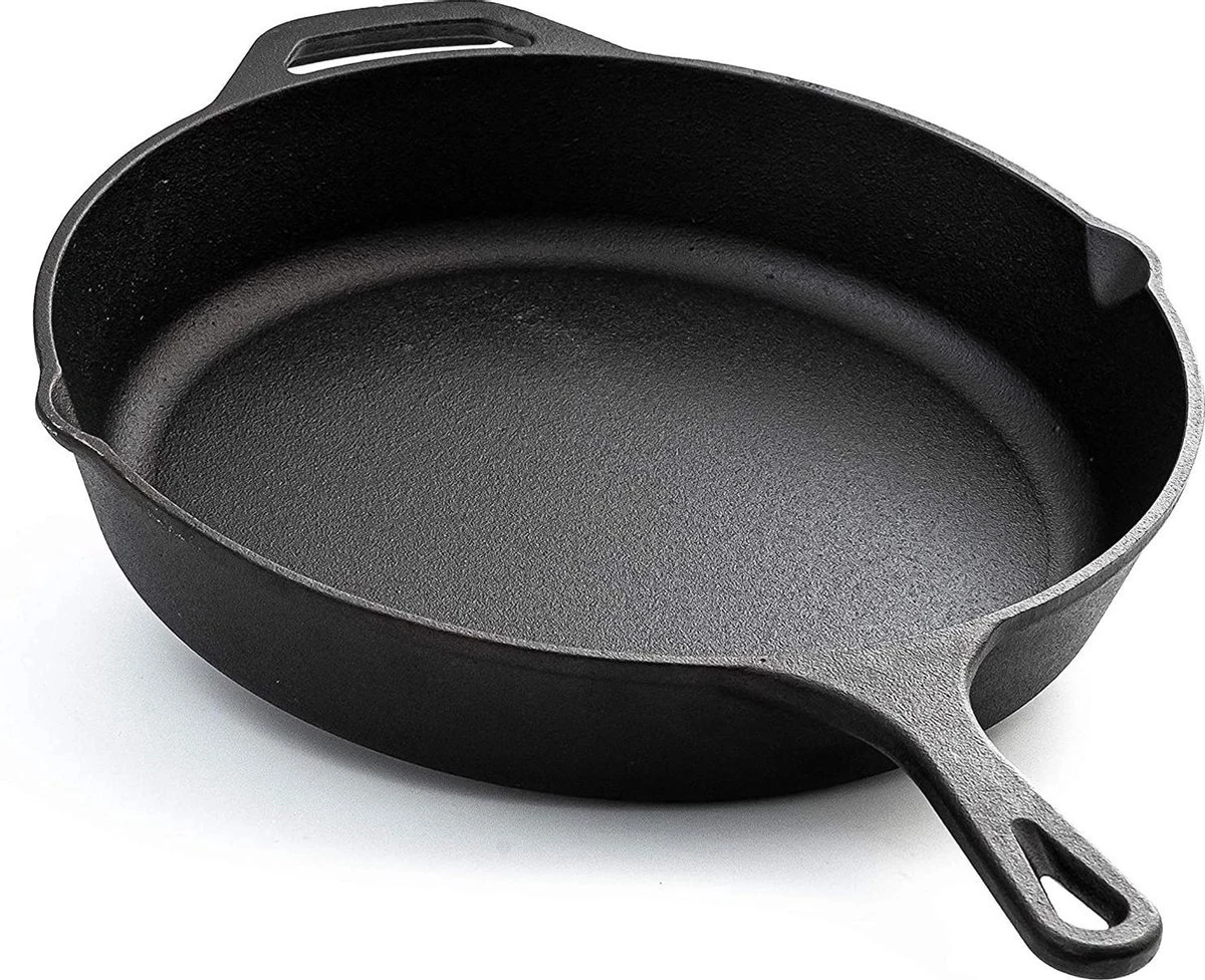 Nuovva Cast Iron Skillet / Gietijzeren Pan - 32cm 4 Nuovva Cast Iron Skillet / Gietijzeren Pan - 32cm - Afbeelding 2