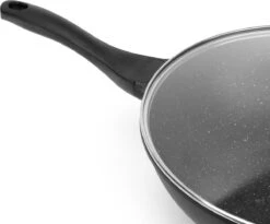 Swiss Pro+ Wokpan - Met Glazen Deksel - 28cm - Zwart -Thuiskeuken 1200x997 4