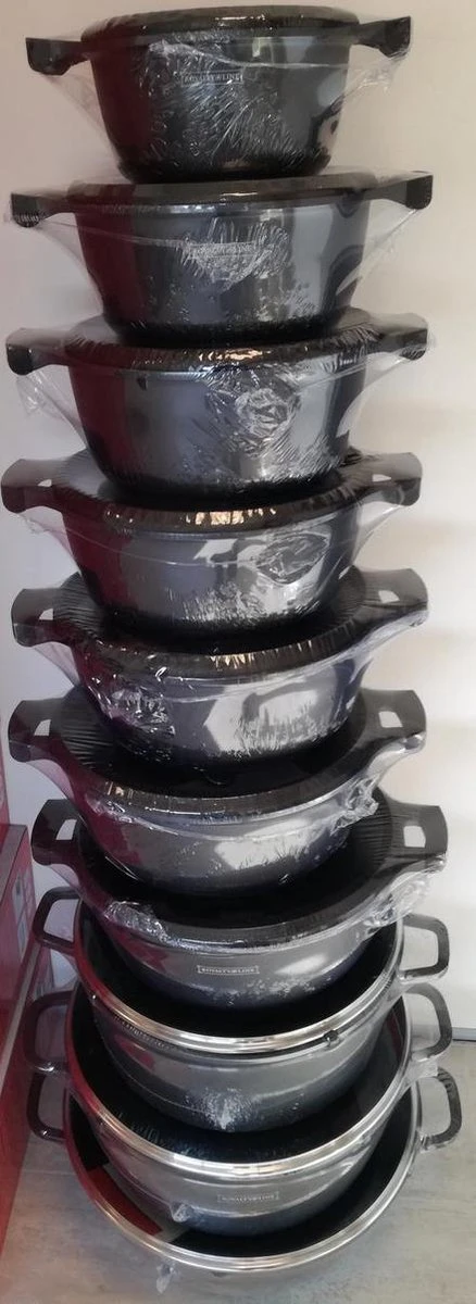 Royalty Line - Marble Soep/braadpan - Met Glazen Deksel Zwart - 20 CM. RL-BS20ML 10 Royalty Line - Marble Soep/braadpan - Met Glazen Deksel Zwart - 20 CM. RL-BS20ML - Afbeelding 8