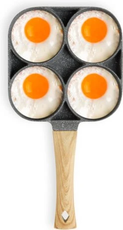 Magnani - Eierpan - 4 Bakplaten Van ⌀ 8 Cm - Voor Gas- En Elektrische Kookplaten - Aluminium - Houten Handvat - 38 X 18.7 X 2 Cm -Thuiskeuken 643x1200 1