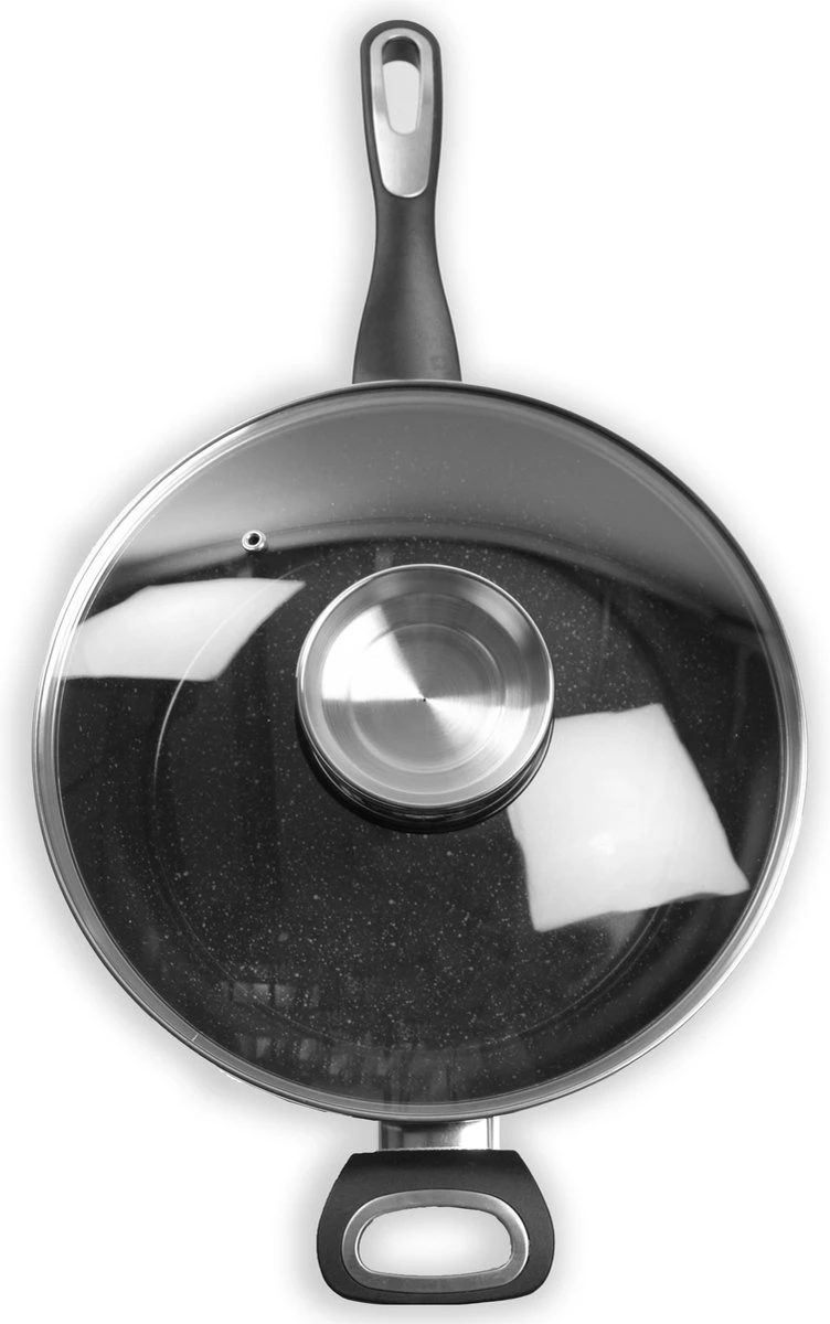 Merkloos Keukenpan Met Deksel En Heeft Een Diameter Van Ø 28 Cm - Luxe Hapjespan Keukenpan Van 28cm Anti-aanbaklaag - Handvat Zwart - Pan Met Deksel 7 Merkloos Keukenpan Met Deksel En Heeft Een Diameter Van Ø 28 Cm - Luxe Hapjespan Keukenpan Van 28cm Anti-aanbaklaag - Handvat Zwart - Pan Met Deksel - Afbeelding 5
