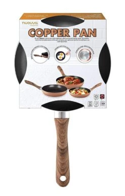 Nuovva Koperen Koekenpan - Keramische Antikleeflaag – Houten Handvat Koekenpan - Ø 24 Cm Inductie - PTFE-vrij -Thuiskeuken 764x1200