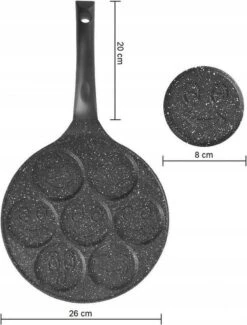 Emoji Pannenkoekenpan Pancake | 26cm | 7 Kop - Marmeren Anti Aanbaklaag Met Smiley -Thuiskeuken 911x1200
